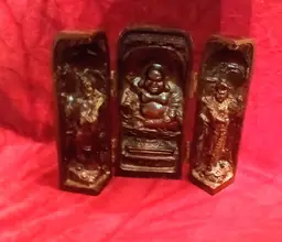 Vintage Tri fold traveling Buddah Alter 1940s