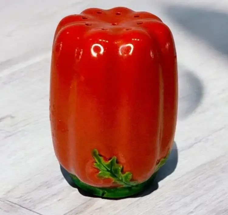 Single Ceramic Vintage Tomato Salt, Pepper or Spice Shaker Japan