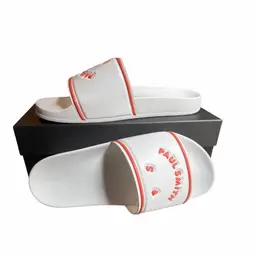 $60 Paul Smith Summit Face Sandels Size M White and Orange Large