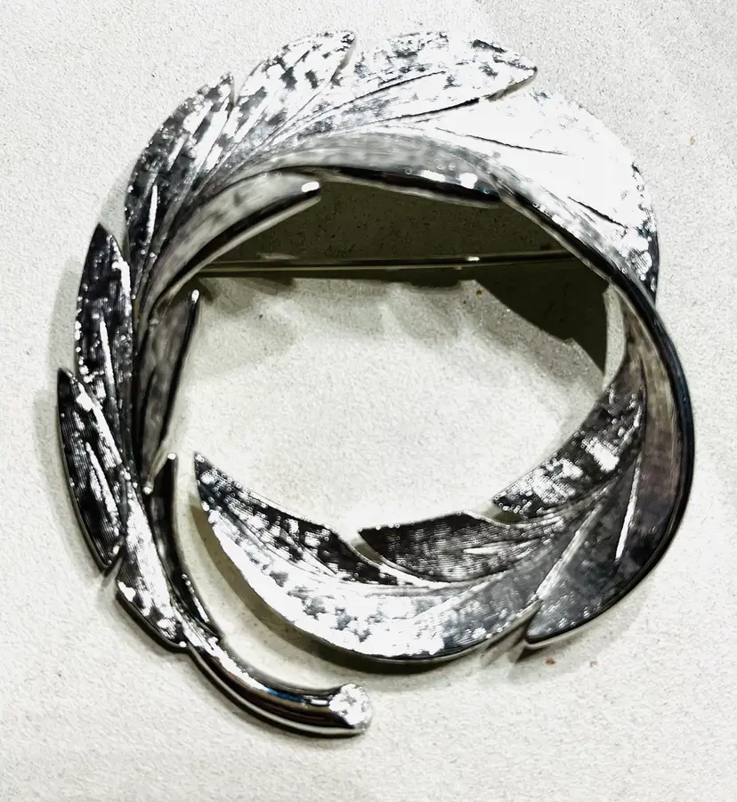 Monet Silvertone Brooch