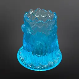 Vintage EAPG Blue Tree Stump Toothpick Holder Attributed To Robert Hansen