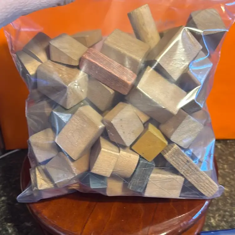 Vintage Wooden Blocks- Set B Approx 3 Lbs - Well Worn With Age- Great For Crafts