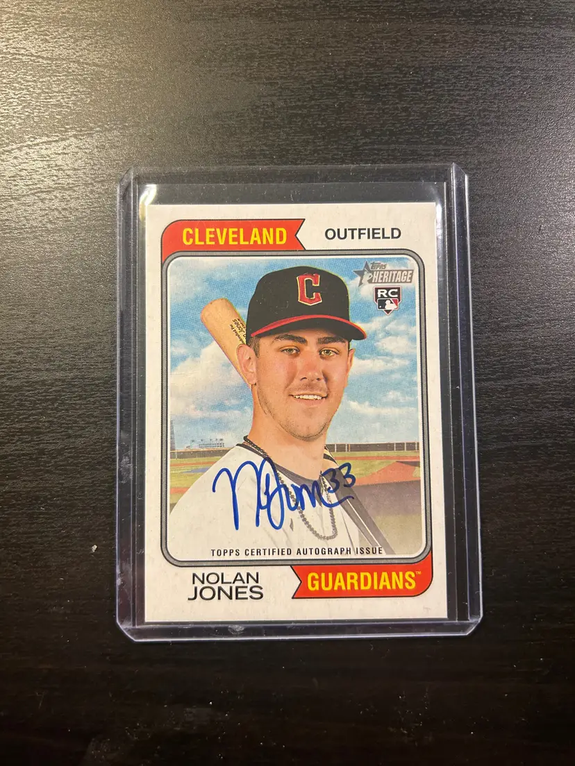 Nolan Jones 2023 Topps Heritage Rookie Auto