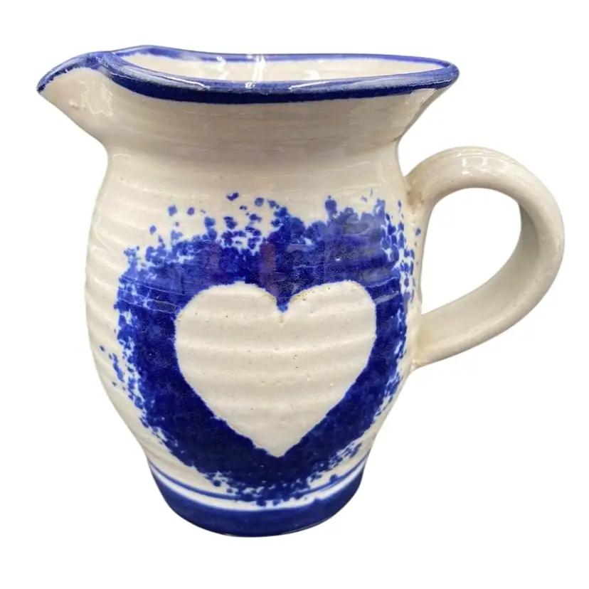 Roy Overcast Clay Sculptureworks (Nashville) Stoneware Heart Creamer, Signed