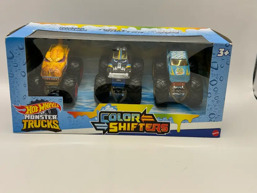 Hot Wheels Monster Trucks Set of Three Color Shifters from Mattel NEW in Box