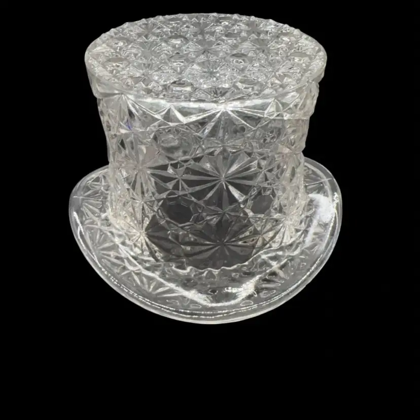 Daisy and button clear glass, large hat