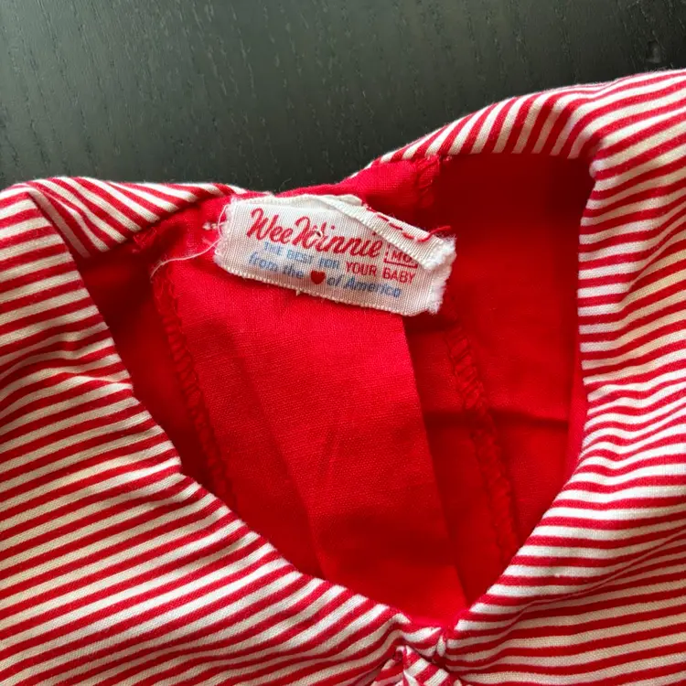 Wee Winnie Vintage Baby Girl Red And White Dress 