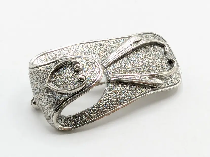 Vintage Sarah Coventry Hook Split Trick Brooch Pin Silver Tone Jewelry