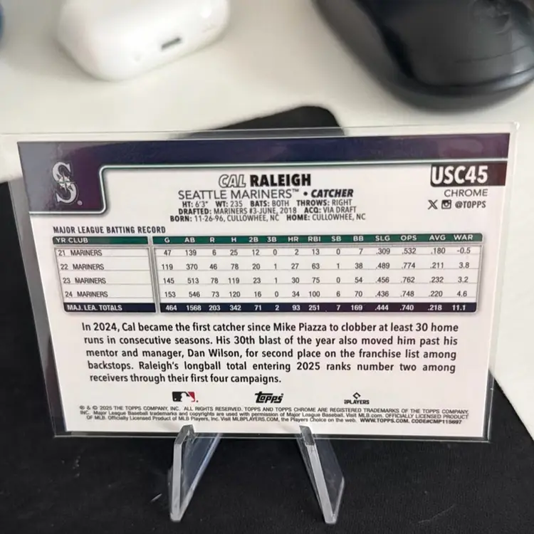 2025 Topps Chrome Update Cal Raleigh Image Variation Seattle Mariners