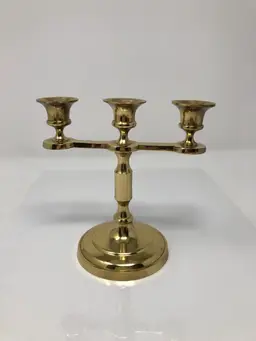 Mini Brass Triple Taper Candle Holder Made in India