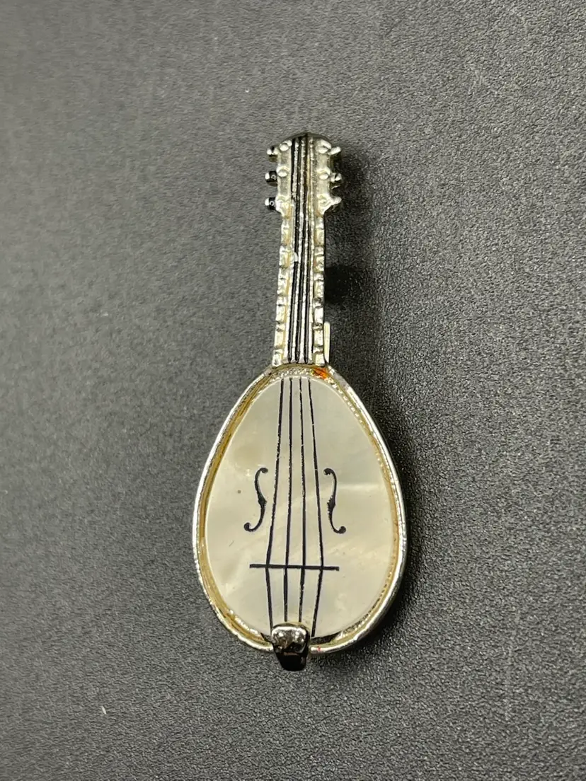 Vintage, Mother Of Pearl Mandolin Brooch