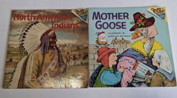 vintage Read to me lot of 2 North American Indians & Mother Goose