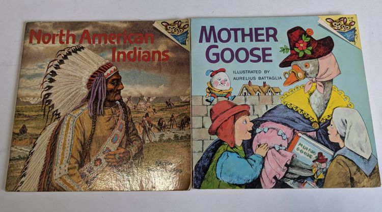 vintage Read to me lot of 2 North American Indians & Mother Goose