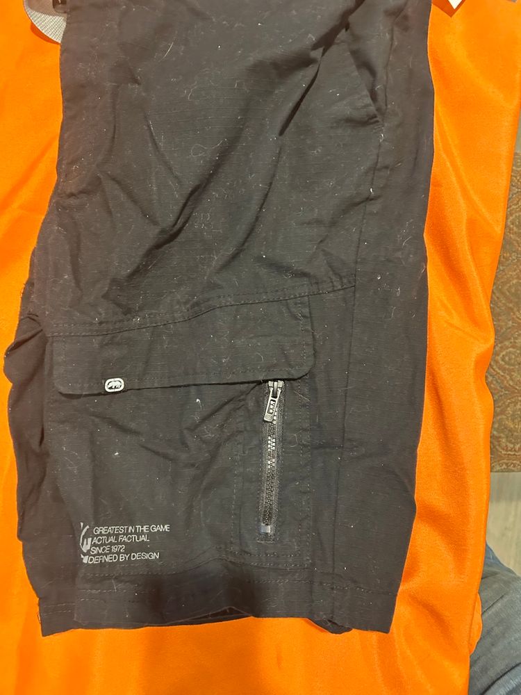 Ecko Unltd Shorts Mens 40 Black Cargo Outdoor Belted Ripstop Pockets Lightweight