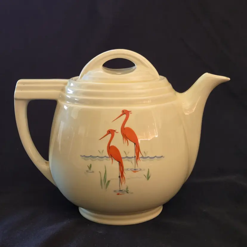 Art Deco Ceramic Coffee Pot Flamingo Drip-O-lator 8" Tall × 10" Long Approximately