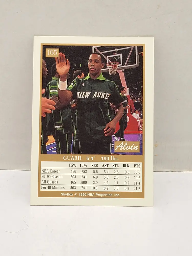 1990 Skybox - Alvin Robertson, #165 - Milwaukee Bucks