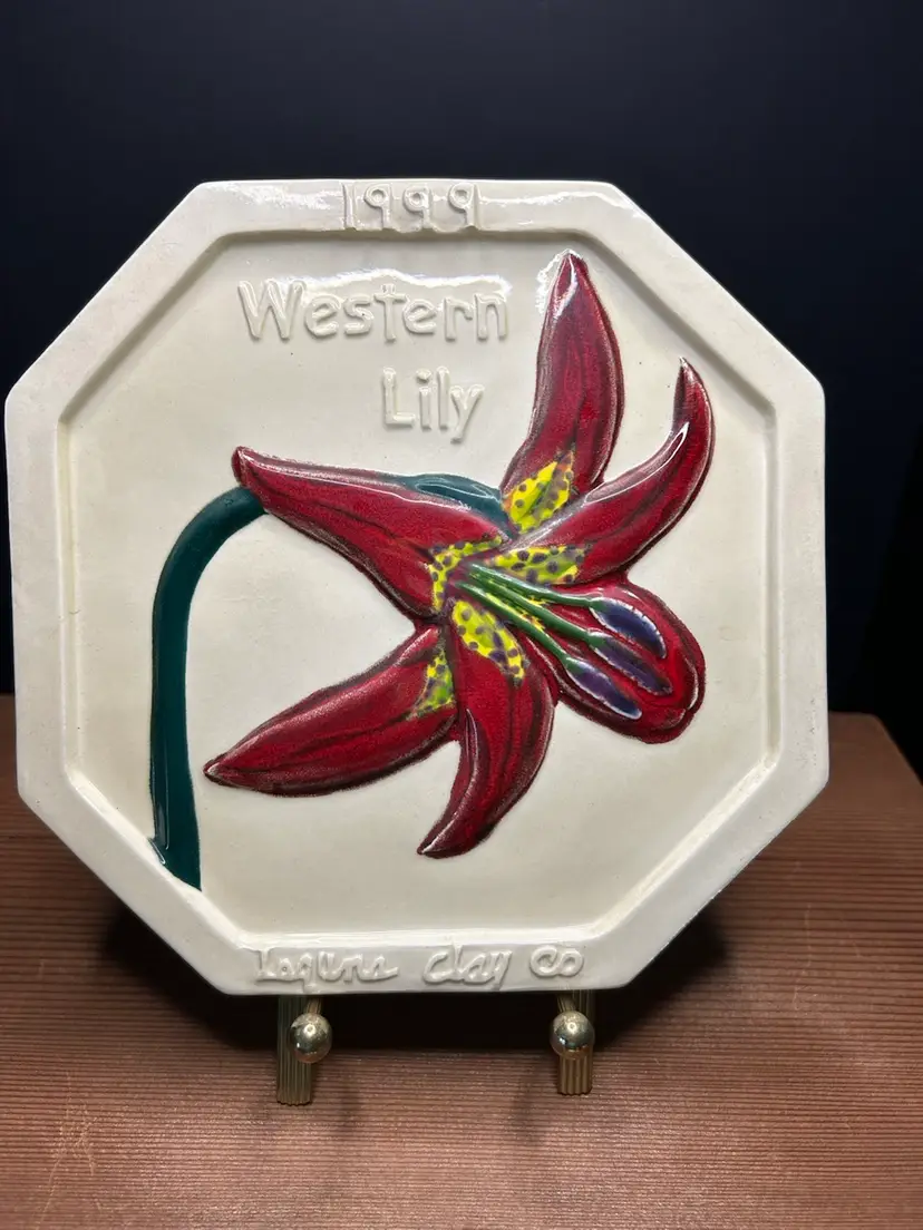 Laguna Clay Co 1999 Western Lily Limited Edition 315 Of 500 8x8