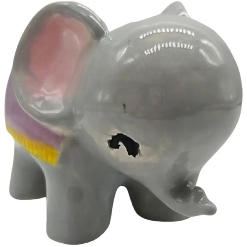 Adorable Vintage Ceramic Elephant Figurine