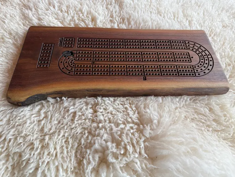 Live Edge  Walnut Cribbage Board - 112