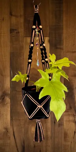 Handmade Macrame Plant Hanger With Sun Catcher