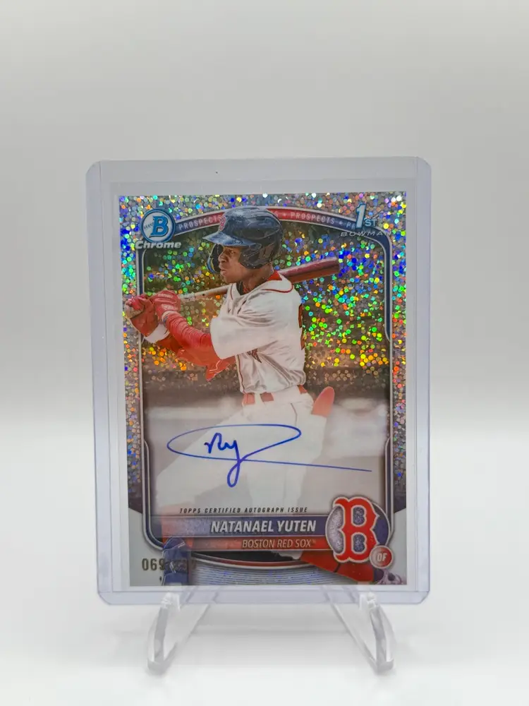 2025 Bowman Chrome - Natanael Yuten Speckle Auto /299Red Sox