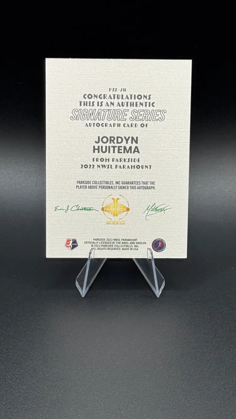 Jordyn Huitema 2022 Parkside NWSL Paramount Signature Series #PSS-JH Auto Reign