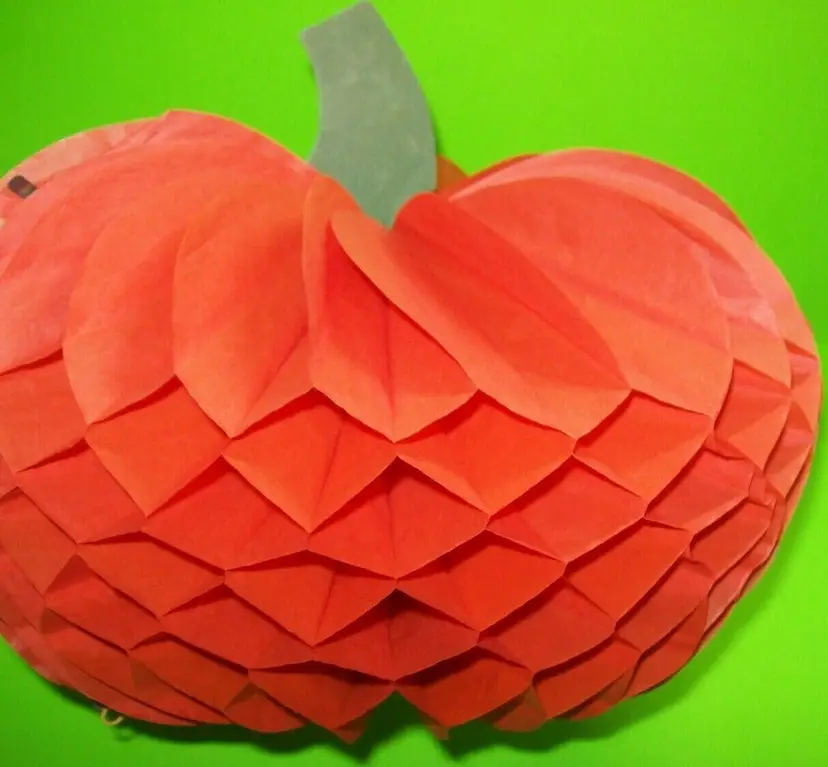Halloween Paper Accordion JOL Orange Pumpkin Table Decoration Vintage Fold Out