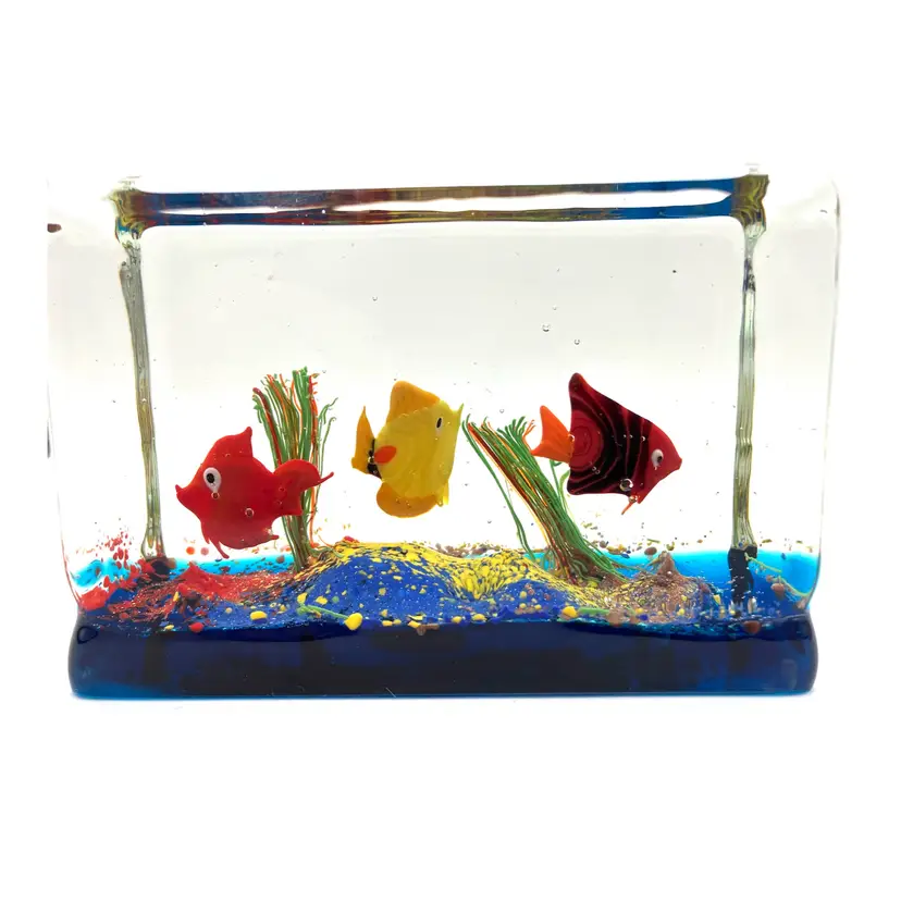 23 - Vintage Ferro And Lazarini Murano Aquarium Paperweight