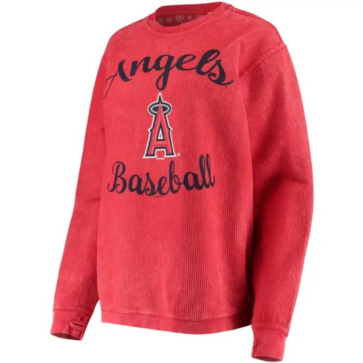 Women's LA Angels G-III 4Her by Carl Banks Comfy Cord Pullover Sweatshirt Large