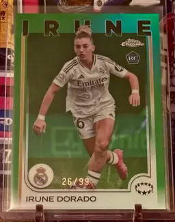 Irune Dorado 2024/25 Topps Chrome UWCL Green /99 Real Madrid Spain Rookie Soccer Card