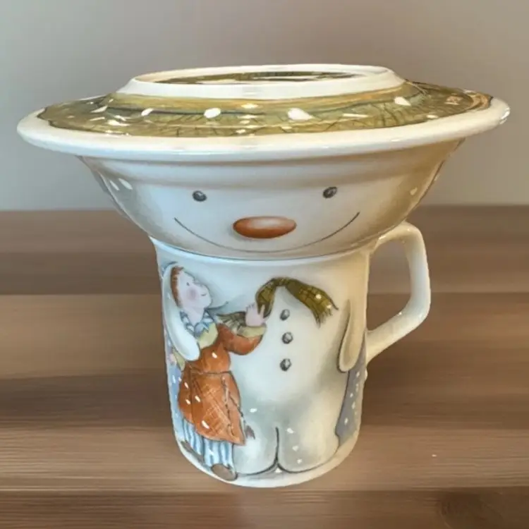 Royal Doulton The Snowman Gift Collection Trio Snowman Stack Plate Cup Bowl 1985