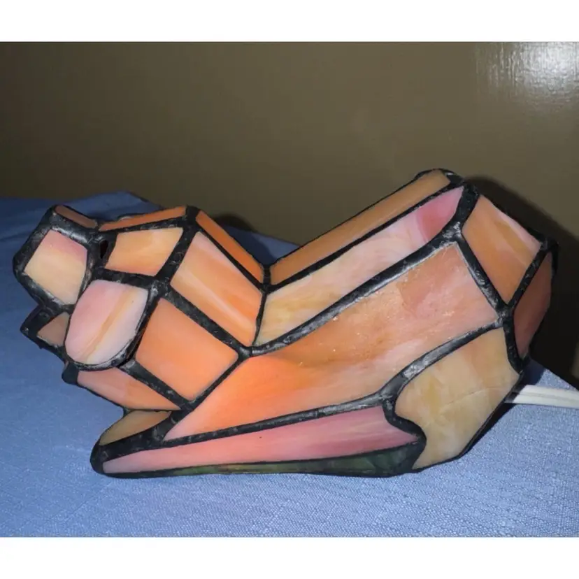 Stained Glass Pig Lamp, Tiffany Style