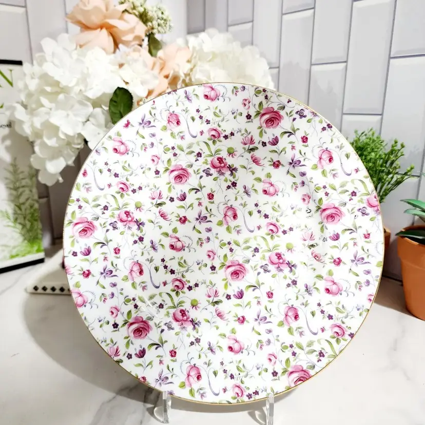 Rosebud Chintz Luncheon Plate by Stanley Bone China