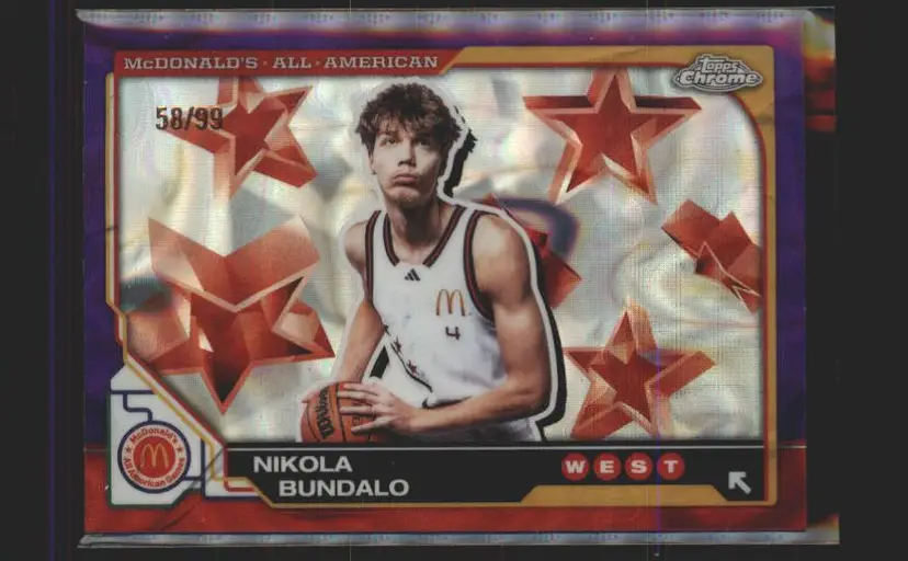 2025 Topps Chrome McDonald's #52 Nikola Bundalo Purple Lava /99 - (140) -