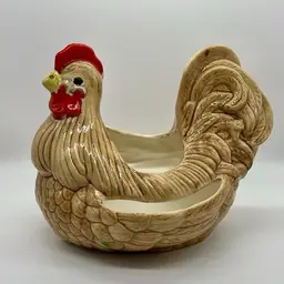 Vtg. Arnel’s Rooster Planter Light Brown Tan 7” **Read