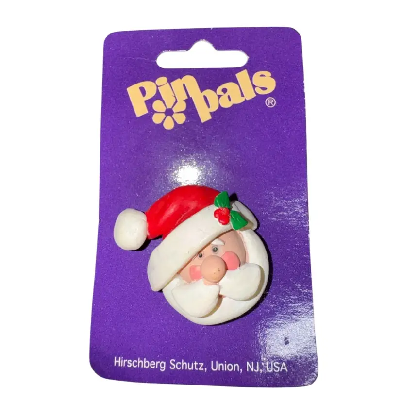 Christmas Holiday Santa 1.5” Brooch Pin Pin Pals Holiday Jewelry