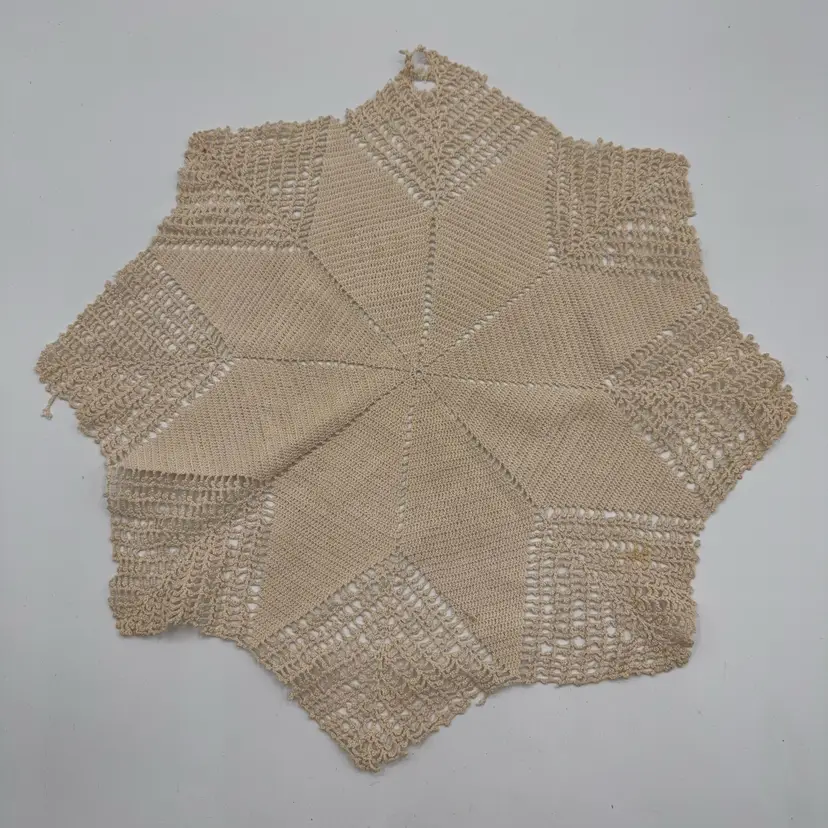 Vintage Star Crochet Doily AS IS