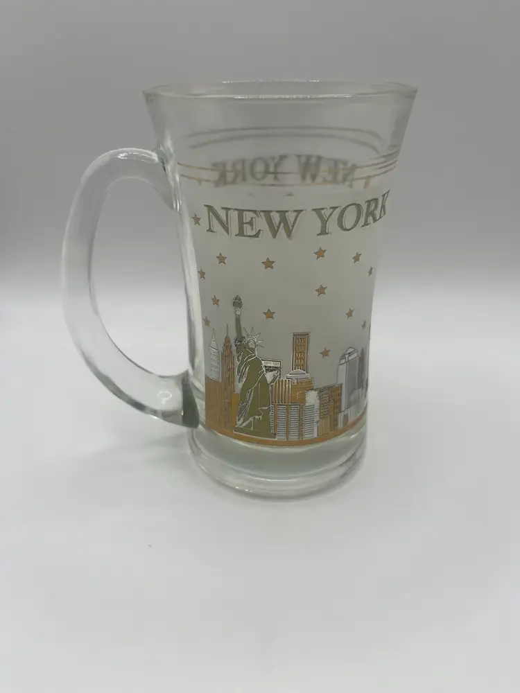 Vintage Glass Mug New York City Skyline