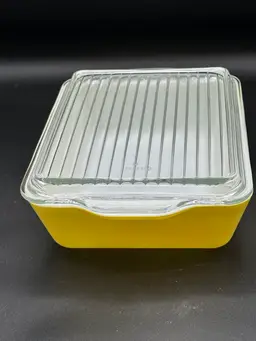 Vintage Yellow Pyrex 0503 Refrigerator Casserole Dish With 503-C Lid