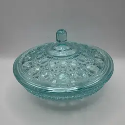 Vintage Indiana Glass Windsor Candy Dish With Lid, 7.5” x 5” High