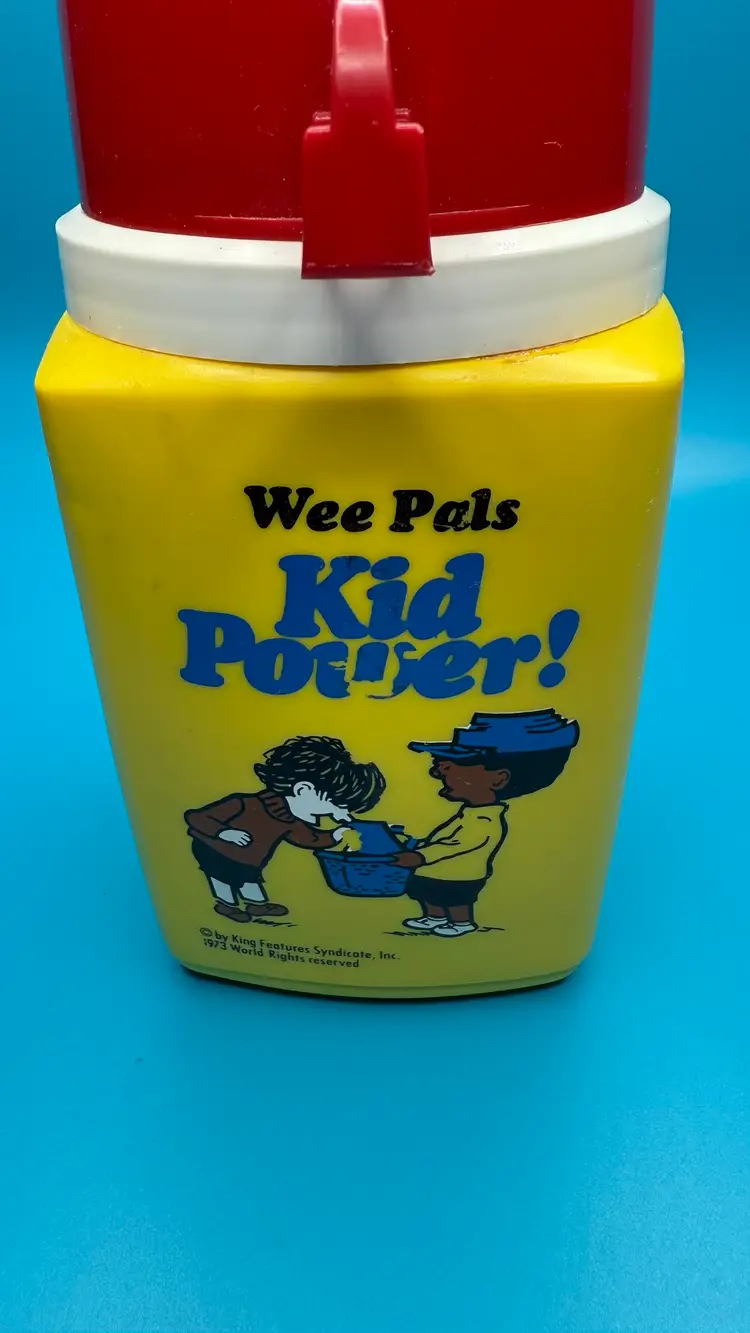 Vintage Wee Pals Kid Power! Plastic Thermos 1973 Complete