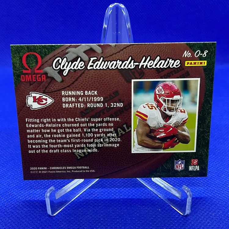 Clyde Edwards-Helaire 2020-21 Panini Chronicles Omega RC O-8 Kansas City Chiefs