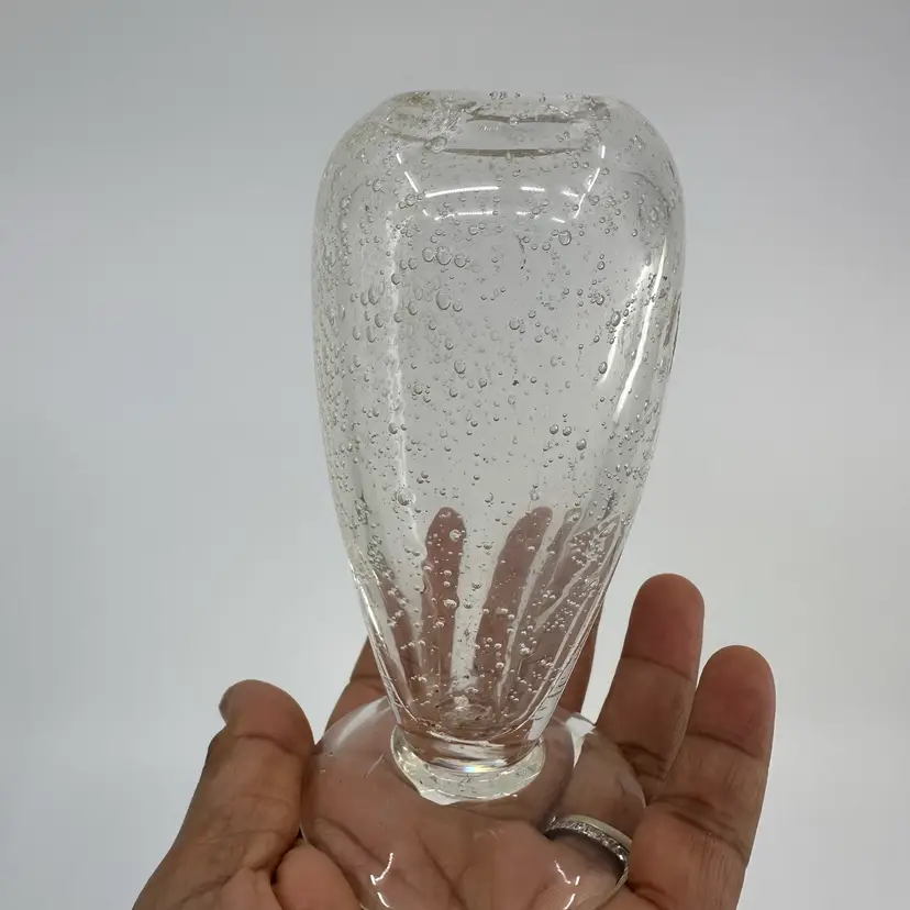 Small Bubble Glass Bud Vase 5”