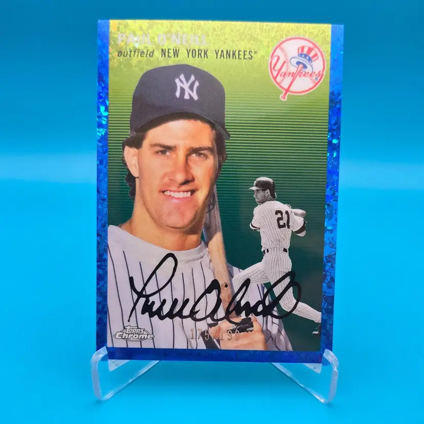 Paul O'Neill 2023 Topps Chrome Platinum Anniversary Blue Mini-Diamond 175/199 Baseball Card New York Yankees