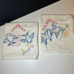 Vintage Bird Monday & Thursday Day of the Week Towels