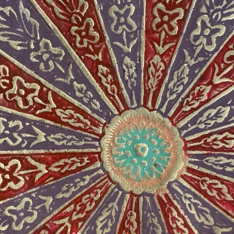 Vintage Brass Enamel Trinket Bowl