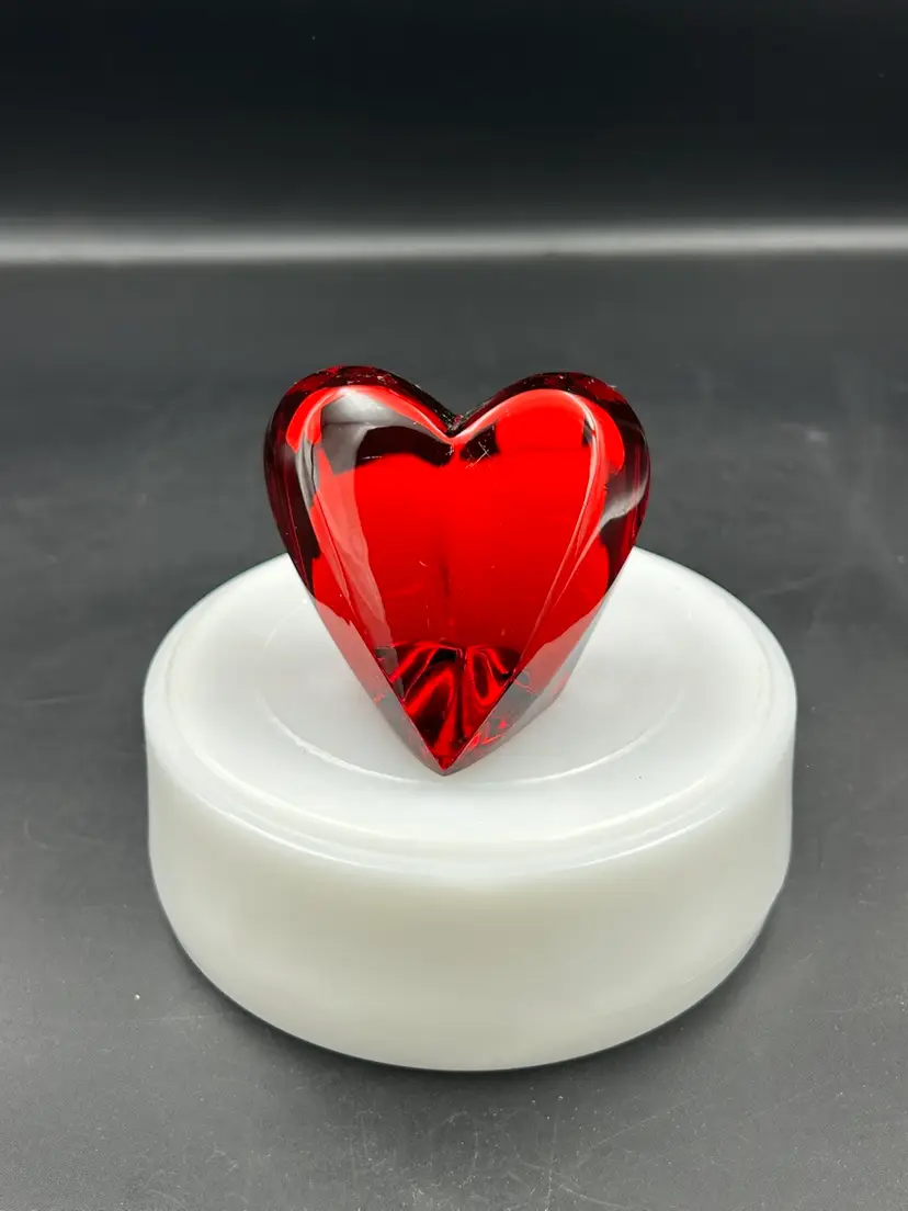 Baccarat Crystal Red Heart Paperweight