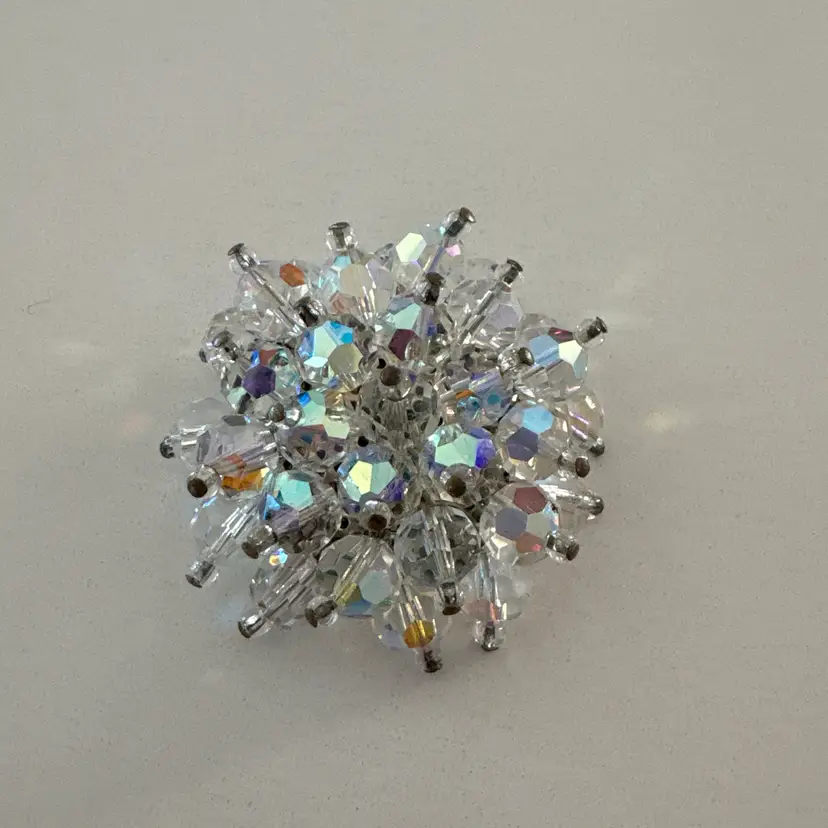 Vintage Ab Rhinestone Brooch