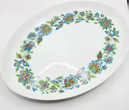 Wyndham Casuals Nordic Garden 602 Oval Serving Platter Tray Retro MCM