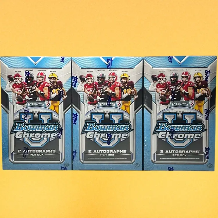 2025 Bowman Chrome U Football 3 Hobby Box Live Team Rip #1 MBB1683 (stacked shipping)